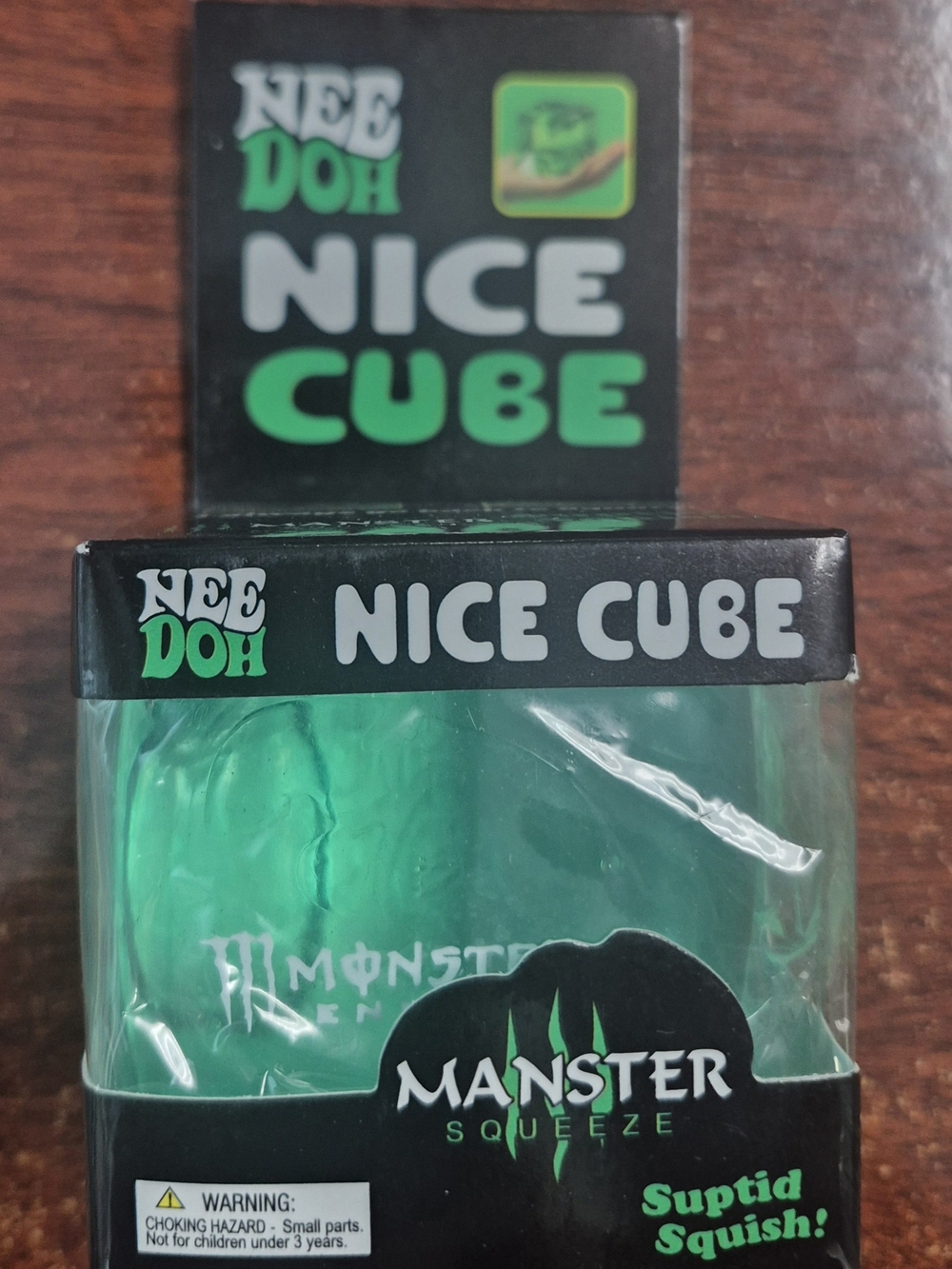 NeeDoh Nice Cube Monster Squeeze Stress Toy - Green